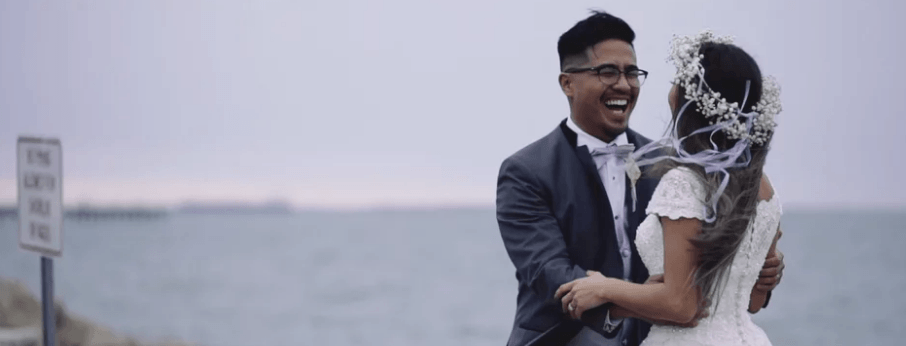 Reverent Wedding Films | bride and groom laughing | cinematic wedding video
